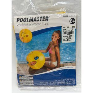 Poolmaster 24" Duck Play Ball For Ages 6+ Durable Inflatable Pool Toy Yellow